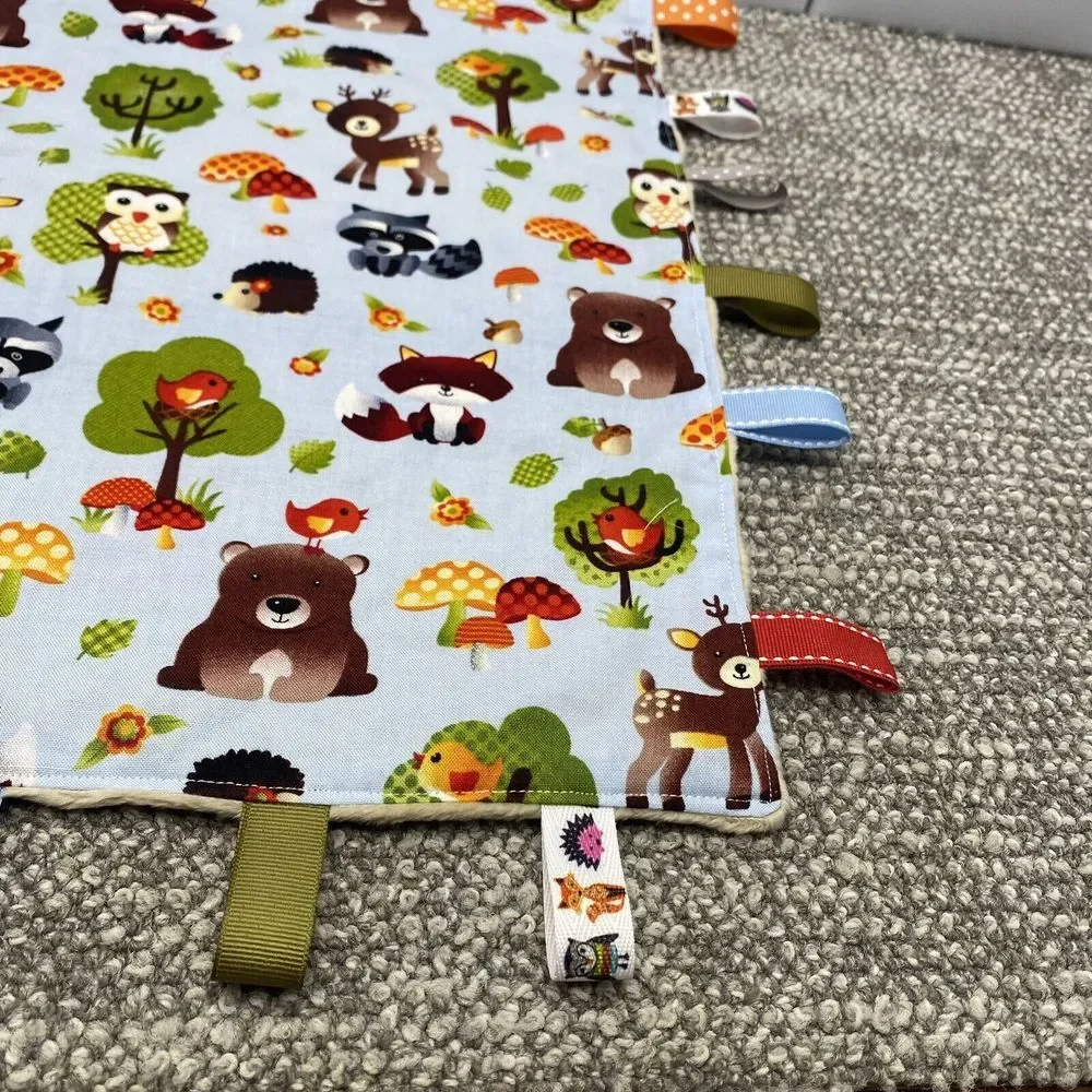 Taggie Blanket Lovey Woodland Animals‎ Fox ABC Baby Teething Blanket Textured